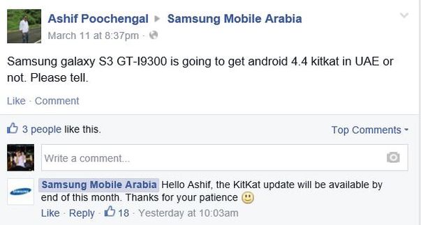 Samsung, Galaxy S3, Android 4.4 KitKat