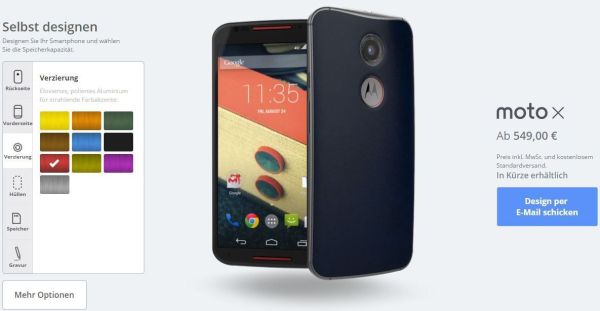 Motorola Maker für das neue Moto X ab sofort verfügbar