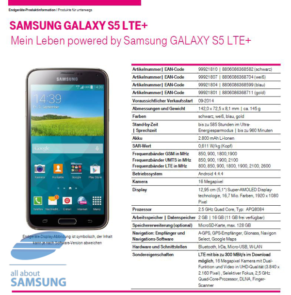 Samsung, Galaxy S5 LTE+, Samsung Galaxy S5 LTE+