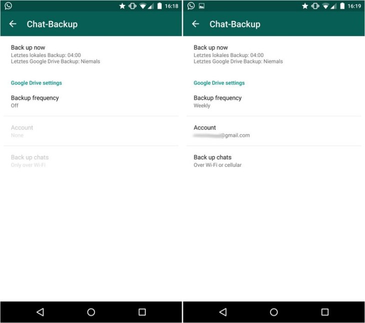 WhatsApp: Beta jetzt mit Google Drive Backup