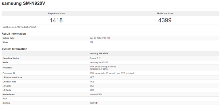 Samsung Galaxy Note 5 Benchmark