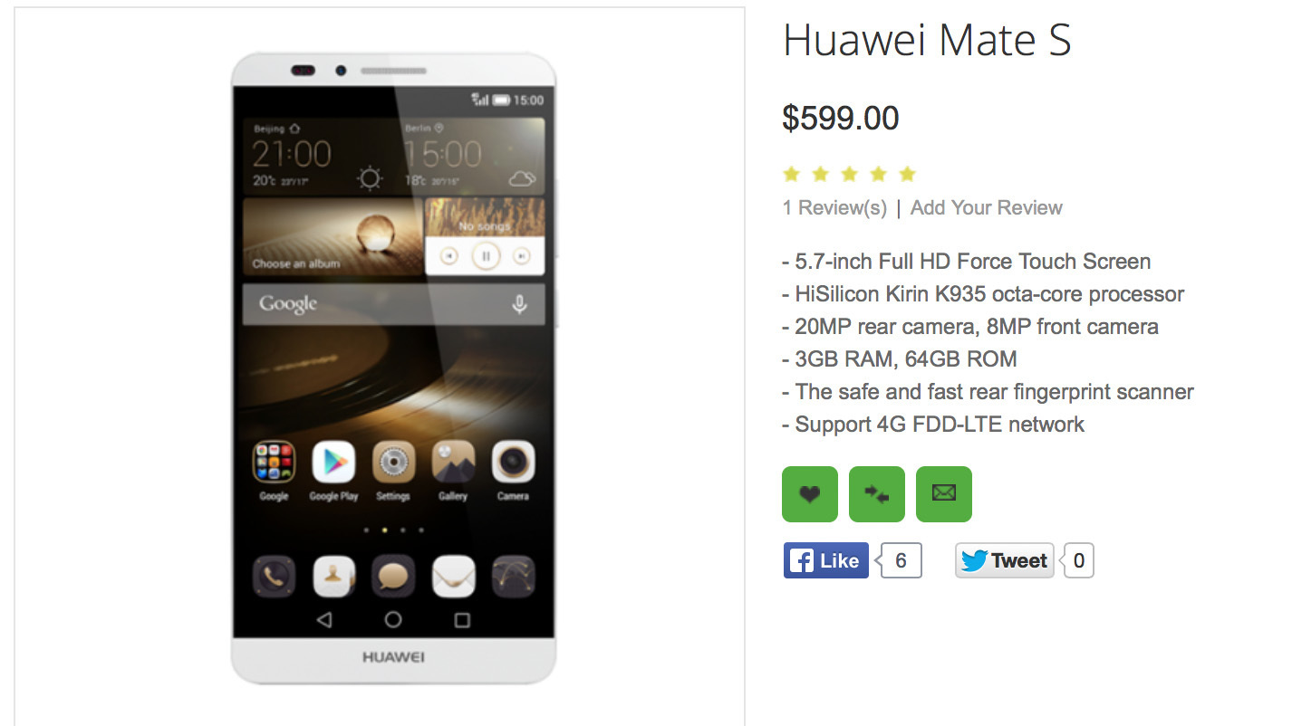 Huawei Mate S Android Smartphone