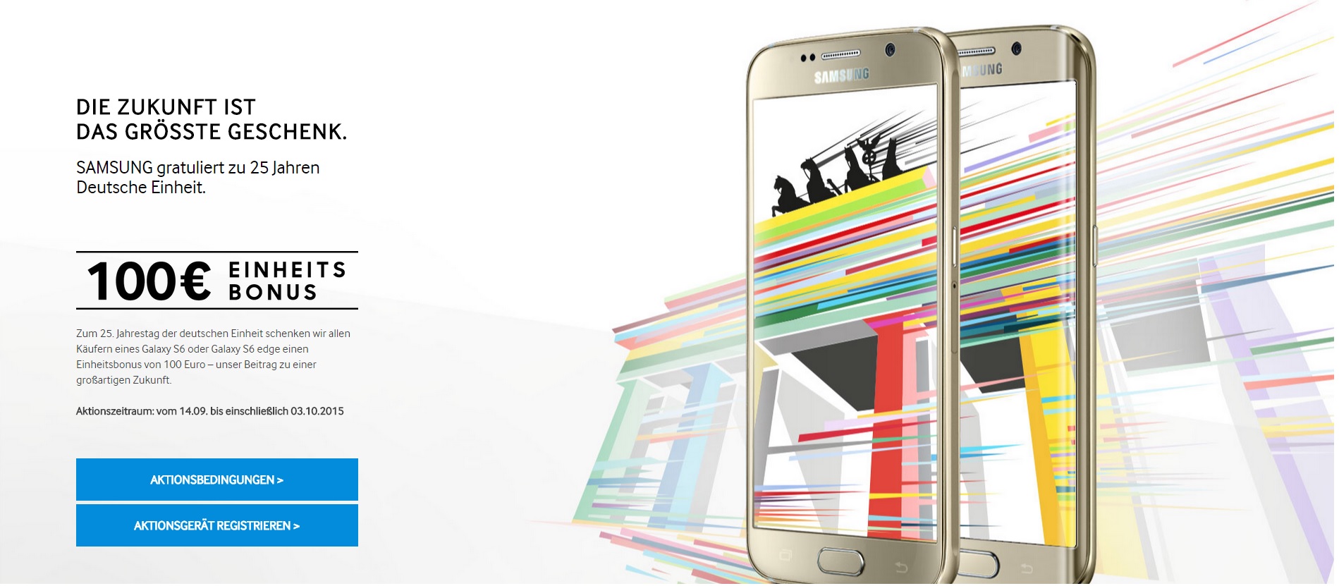 Einheitsbonus – Samsung Galaxy S6 & S6 edge 100 Euro Cashback