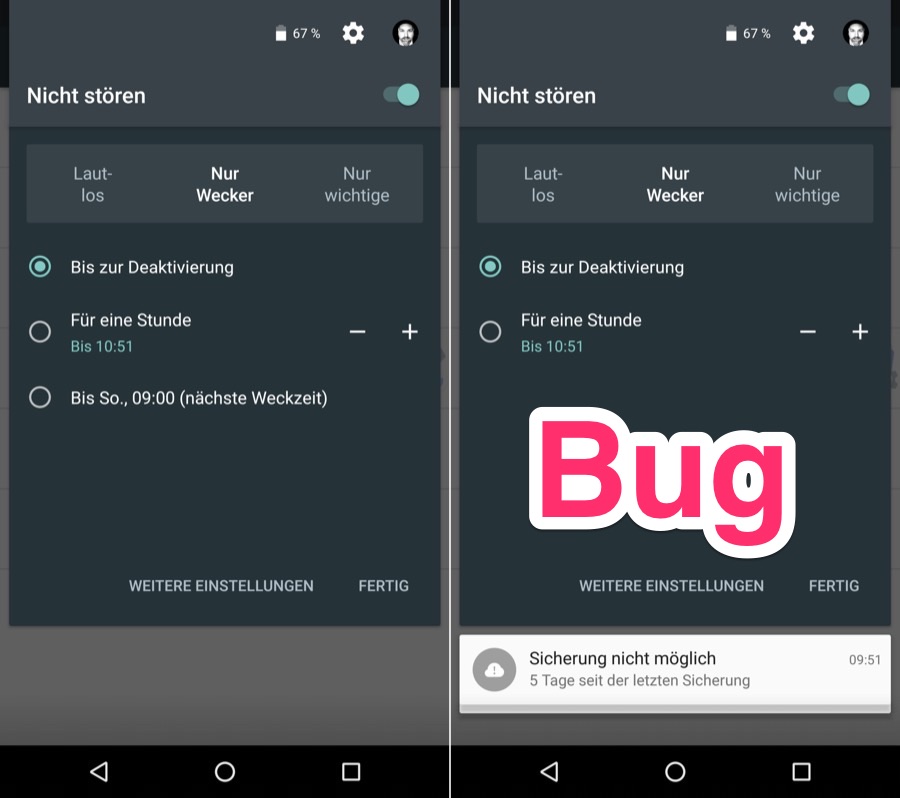 Android Marshmallow Bug