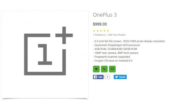 OnePlus 3 bereits beim Online-Händler Oppomart gelistet