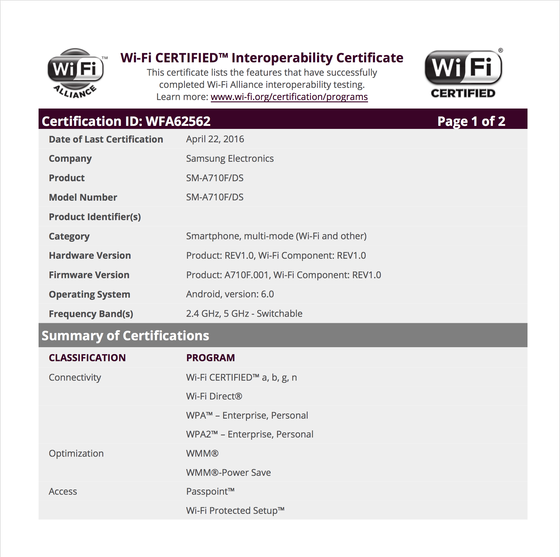 Samsung Galaxy A7 2016 Android Smartphone