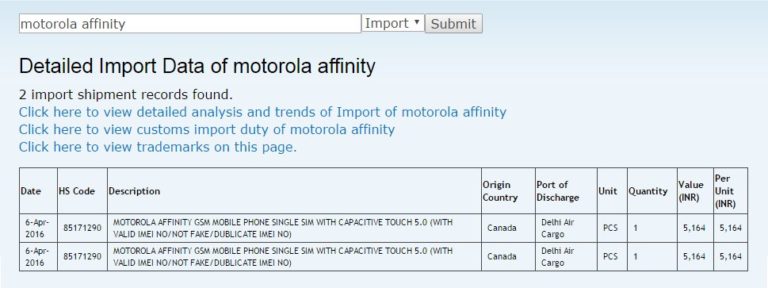 Motorola Affinity: Moto E 2016 bei Zauba aufgetaucht