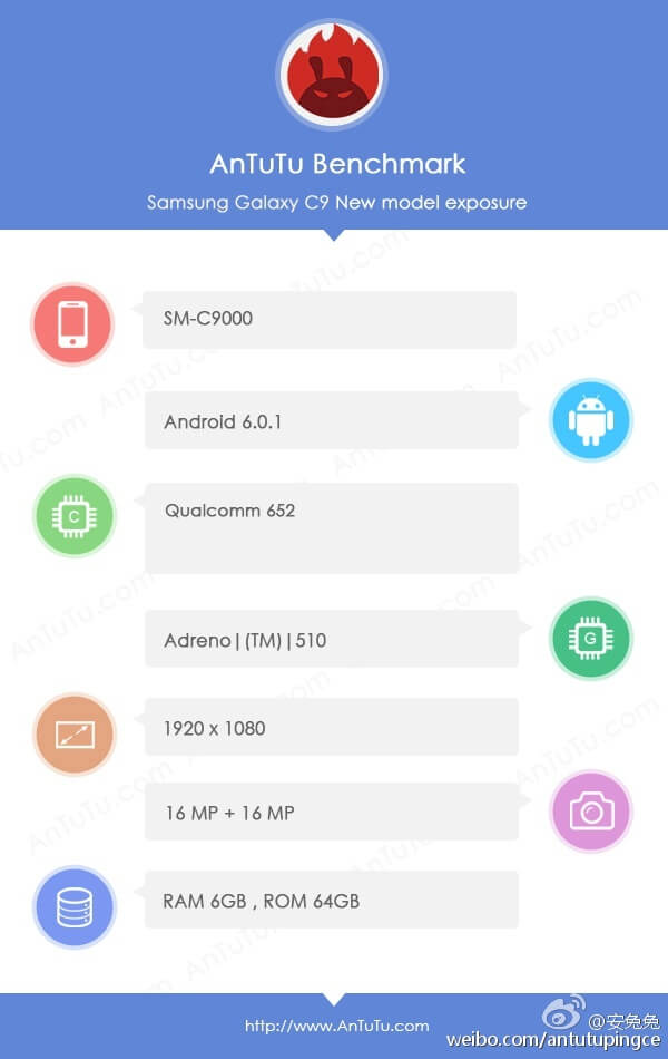 Samsung Galaxy C9 Android Smartphone
