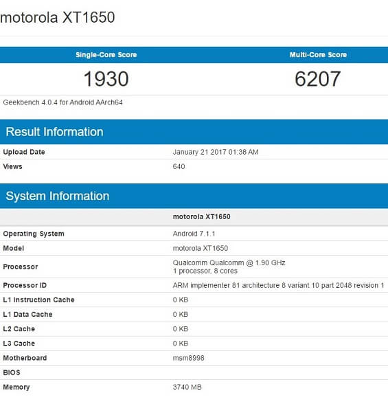 Moto Z 2017 Android Smartphone