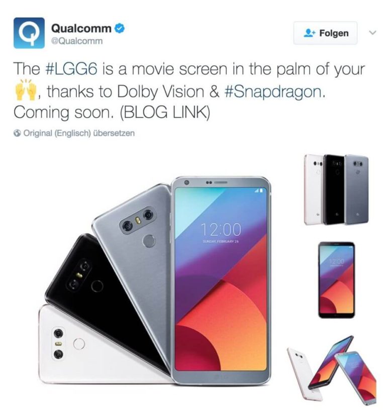 LG G6 von Qualcomm ausgiebig geleakt