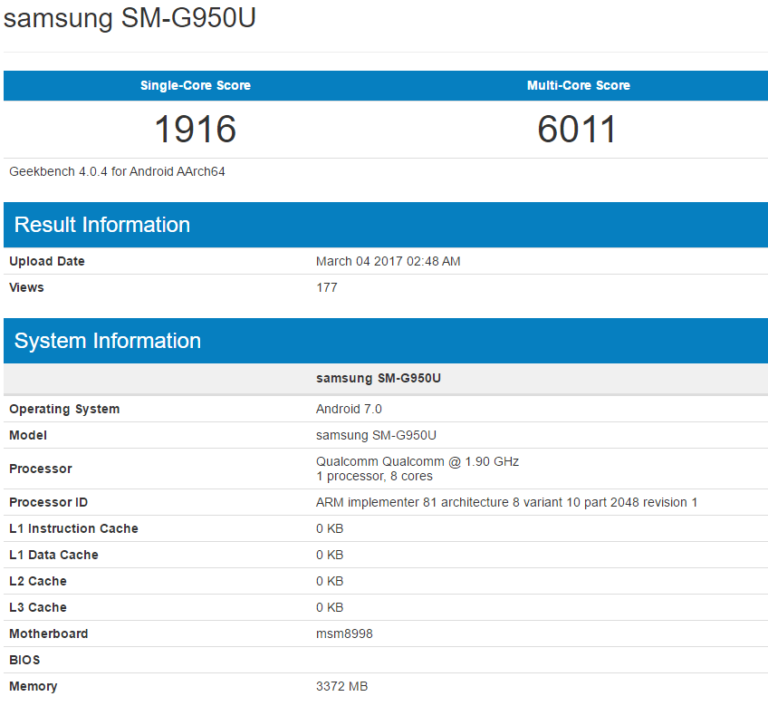 Samsung Galaxy S8 Android Smartphone