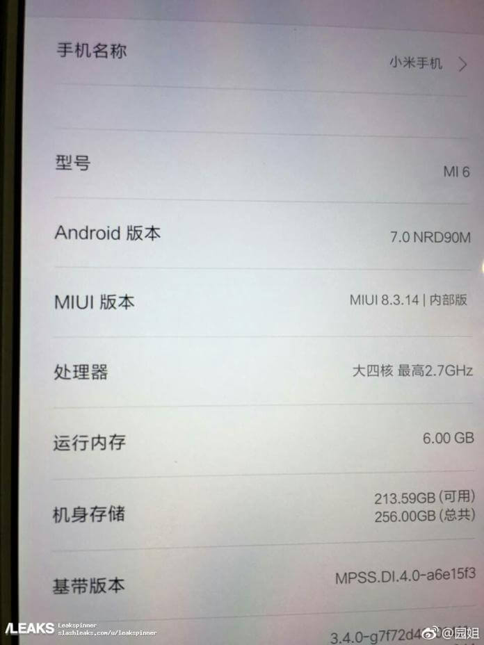 Xiaomi Mi 6 Android Smartphone