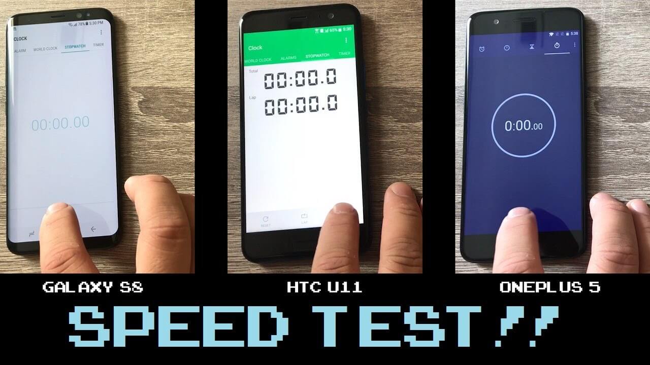 OnePlus 5, HTC U11, Samsung Galaxy S8 Android Smartphones
