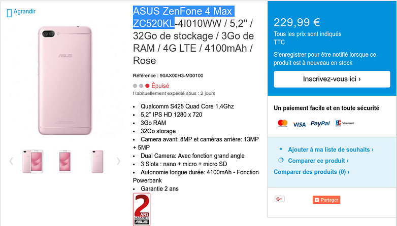 ASUS ZenFone 4 Max Android Smartphone