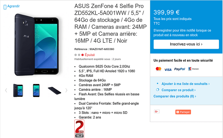 ASUS ZenFone 4 Selfie Pro Android Smartphone