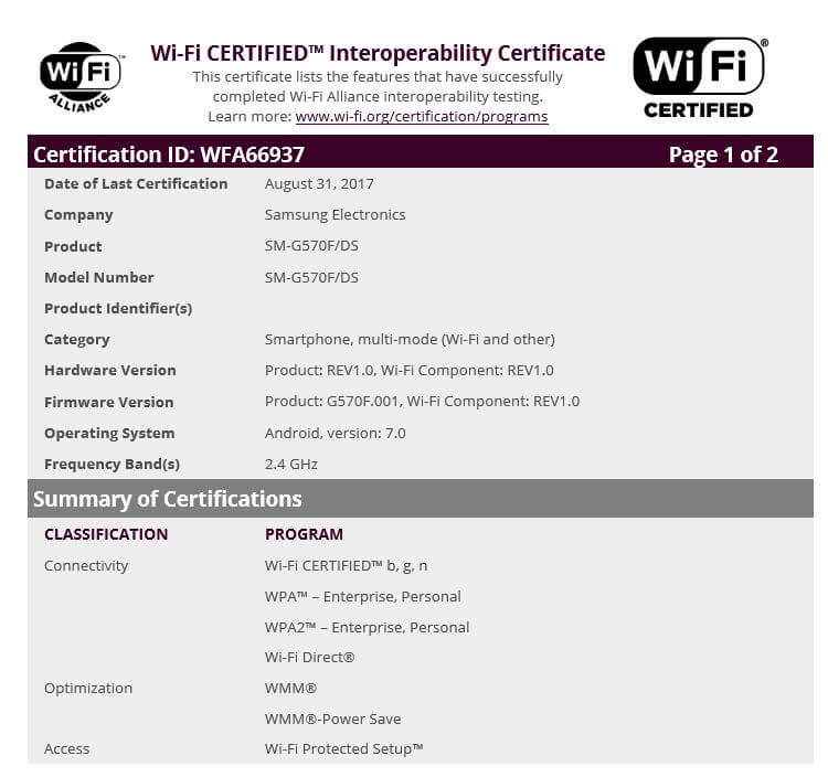 Samsung Galaxy J5 Prime Android Smartphone