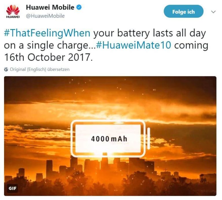 Huawei Mate 10 Pro: Akkugröße offiziell bestätigt