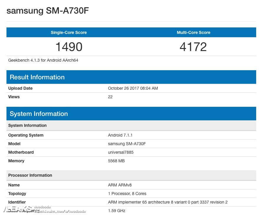 Samsung Galaxy A7 2018 Android Smartphone
