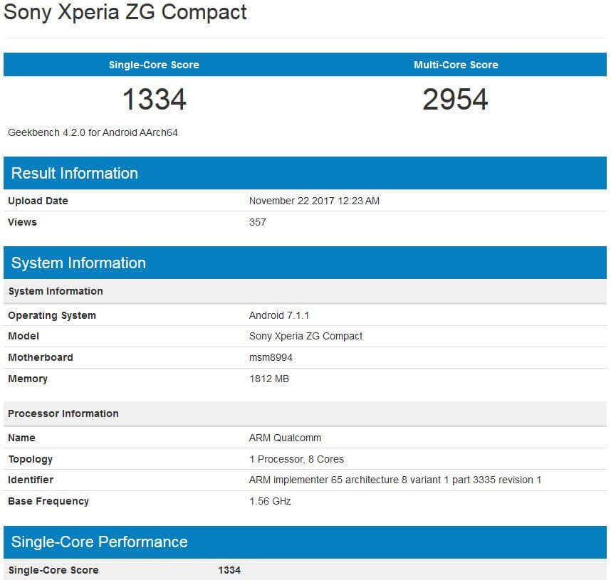 Sony Xperia ZG Compact Android Smartphone