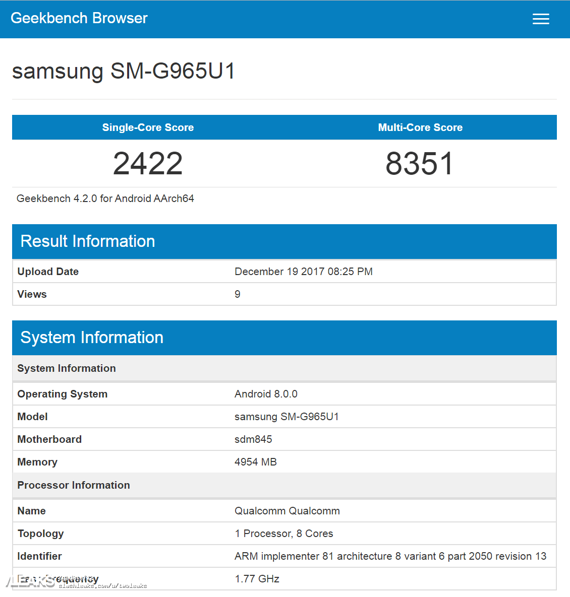 Samsung Galaxy S9+ Android Smartphone
