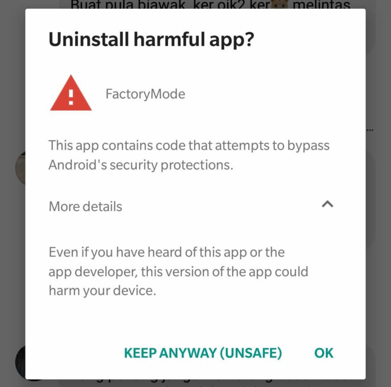 OnePlus: „FactoryMode“ gefährlich laut Google Play Protect