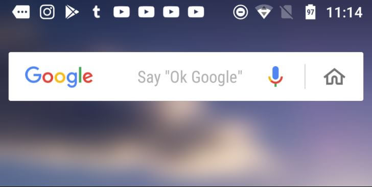 Google Now Launcher Home-Button aufgetaucht