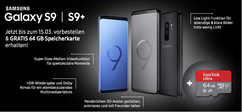 Samsung Galaxy S9 und Galaxy S9+ Android Smartphone