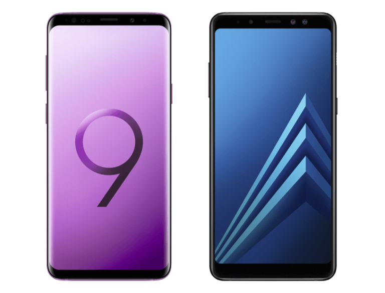 Samsung Galaxy S9 und Galaxy A8 2018 Android Smartphone
