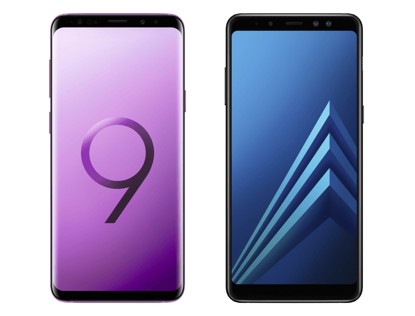 Samsung Galaxy S9 und Galaxy A8 2018 Android Smartphone