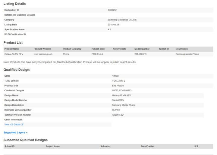 Samsung Galaxy A6 2018 Android Smartphone