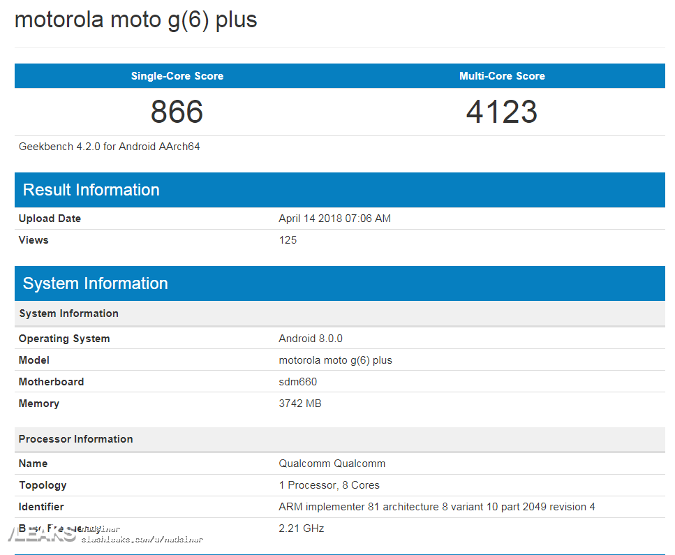 Motorola Moto G6 Plus Android Smartphone