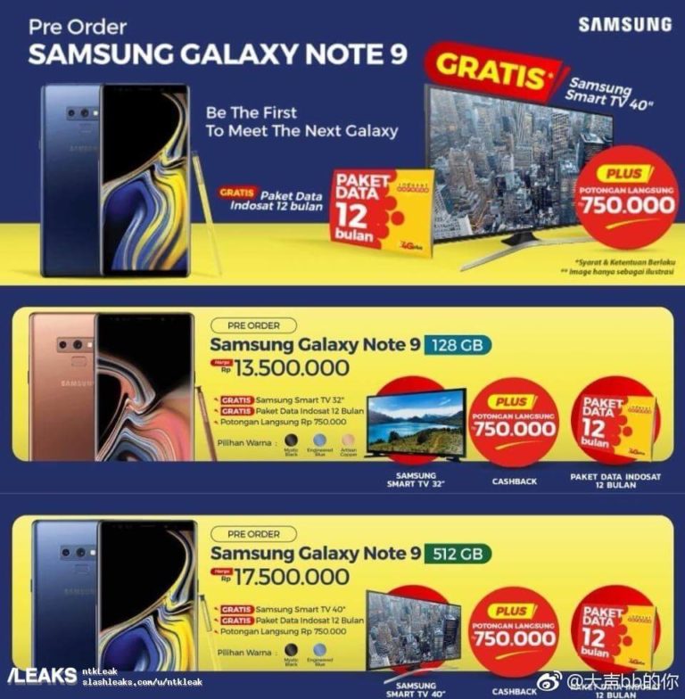 Samsung Galaxy Note 9 zeigt sich auf Werbeposter
