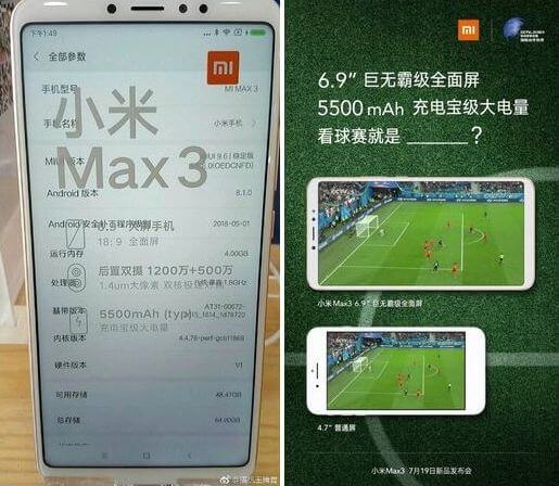 Xiaomi Mi Max 3 zeigt sich kurz vor Release