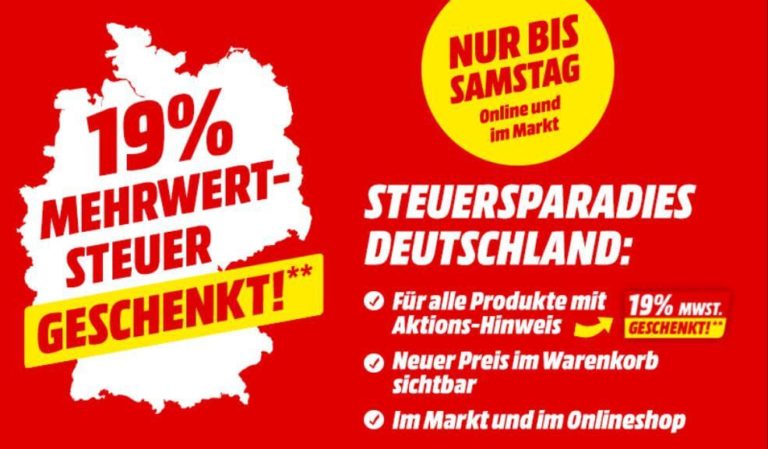 "Mehrwertsteuer geschenkt"-Aktion