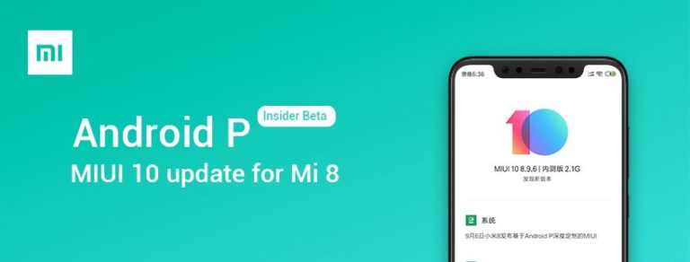 Xiaomi Mi 8 Android 9 Pie