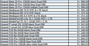Huawei Mate 20 und Mate 20 Pro Preisliste