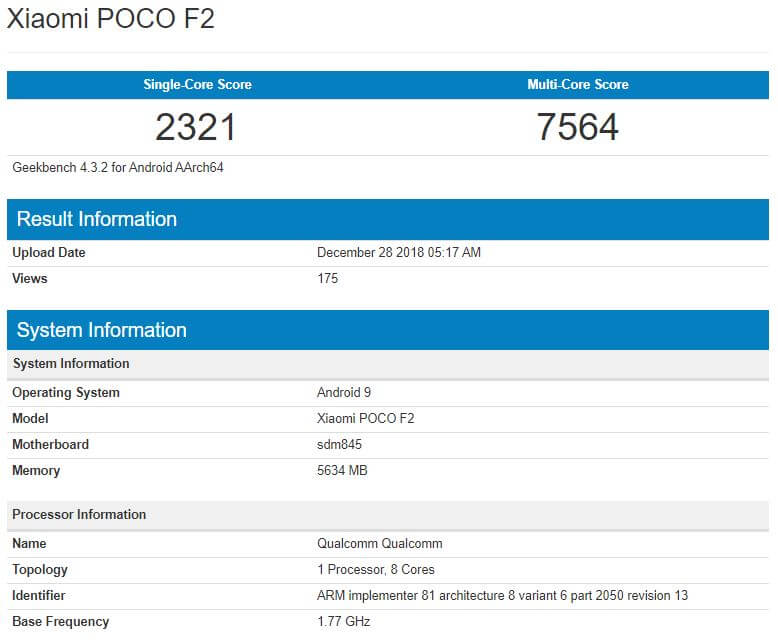 Xiaomi Pocophone F2 Benchmark