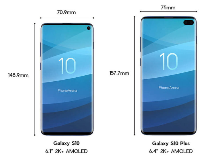 Samsung Galaxy S10 und Galaxy S10+ Maße
