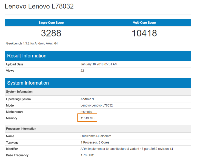 Lenovo Z5 Pro GT: 12 GB RAM und Snapdragon 855 im Geekbench