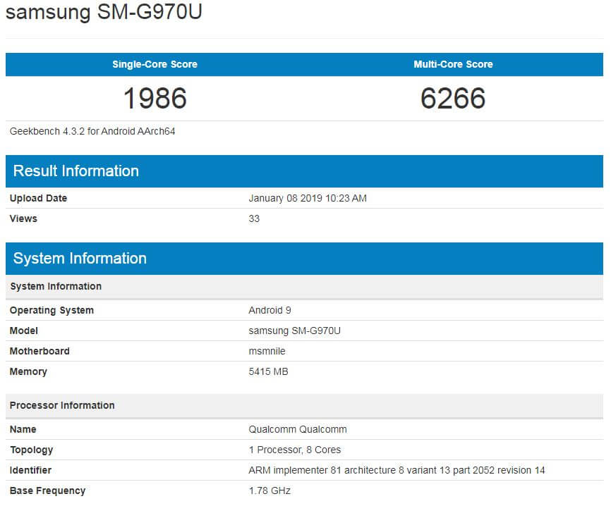 Samsung Galaxy S10 Lite Benchmark