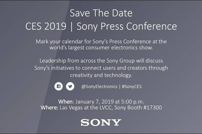 Sony CES 2019 Einladung