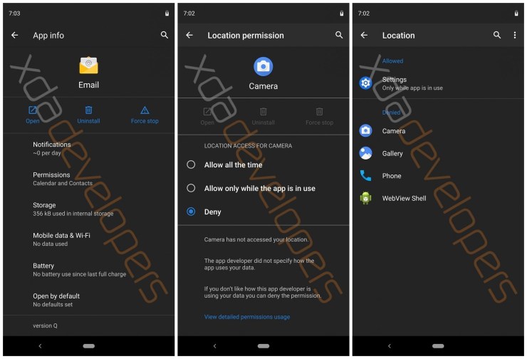 Android Q App Einstellungen Leak