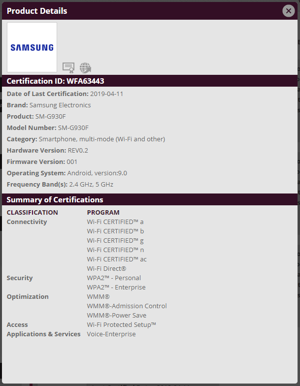 Samsung Galaxy S7 Android 9 Pie
