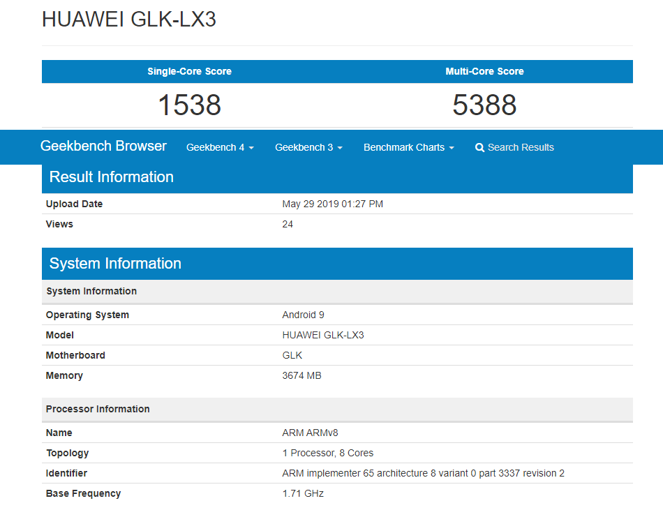 Huiawei Nova 5i Benchmark
