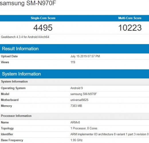Samsung Galaxy Note 10 mit Exynos 9825 im Geekbench aufgetaucht