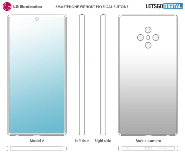 LG: Smartphone ohne Tasten und mit Quad-Kamera geplant?