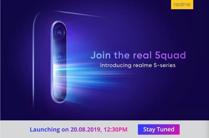 Realme 5-Reihe wird am 20. August vorgestellt