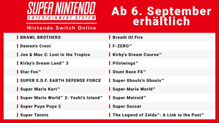 Nintendo Switch Online: 20 SNES-Spiele ab morgen