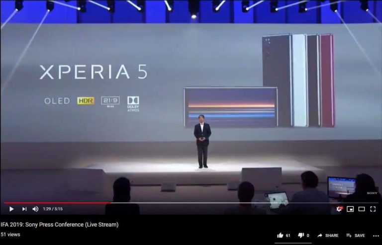 Sony Xperia 5 wird das neue kompakte Modell heißen, Release morgen