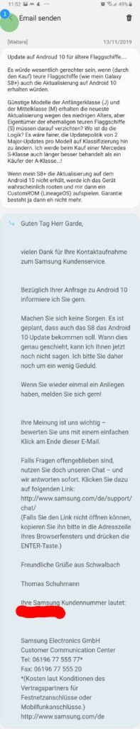 Samsung Galaxy S8 Android 10